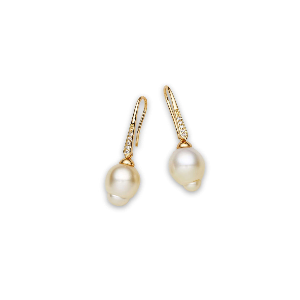 South Sea Pearl Earrings in Sterling Silver