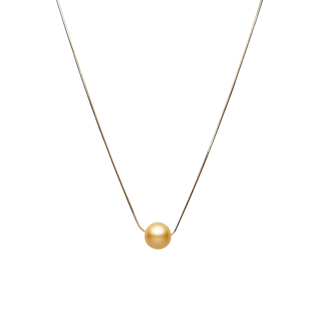 Gold South Sea Pearl Necklaces 15 mm in Sterling Silver