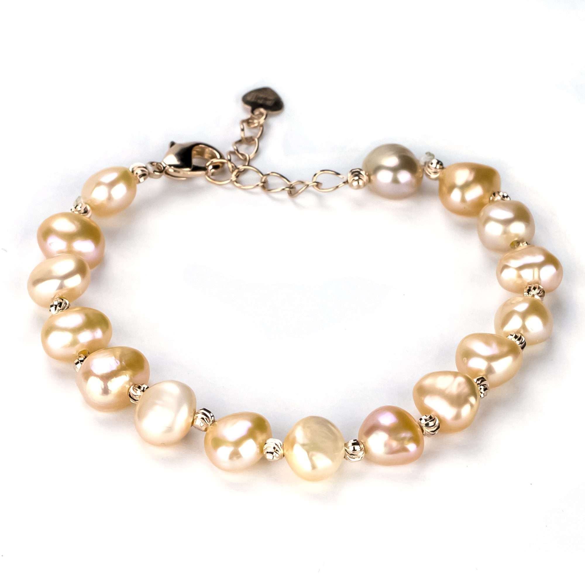 Pink Freshwater Pearl Bracelets 8-9 mm in 925 Silver Sterling