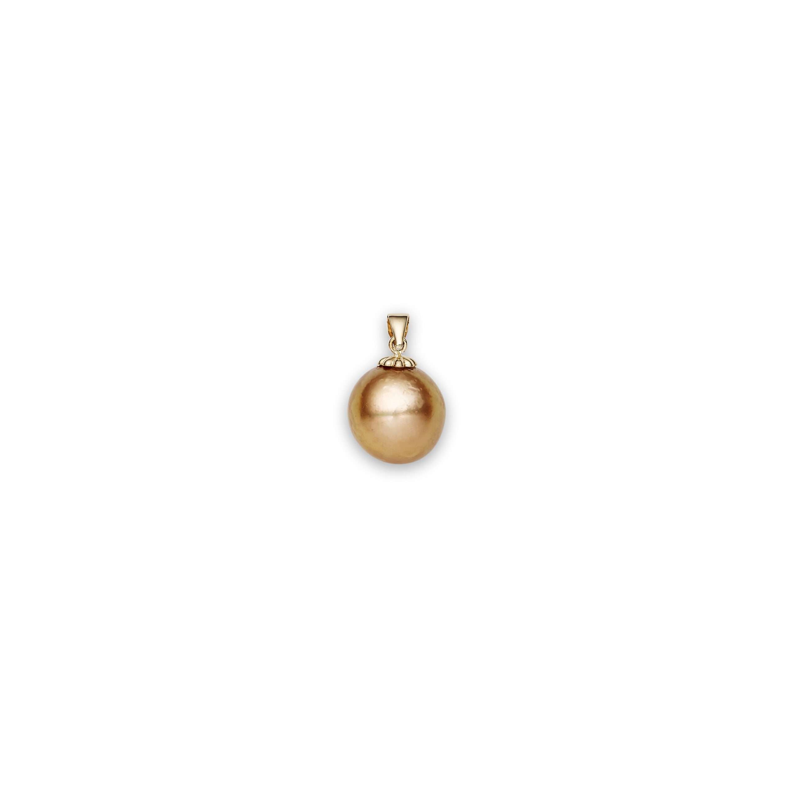 Gold South Sea Pearl Pendants 12-13 mm in 14 CT Yellow Gold