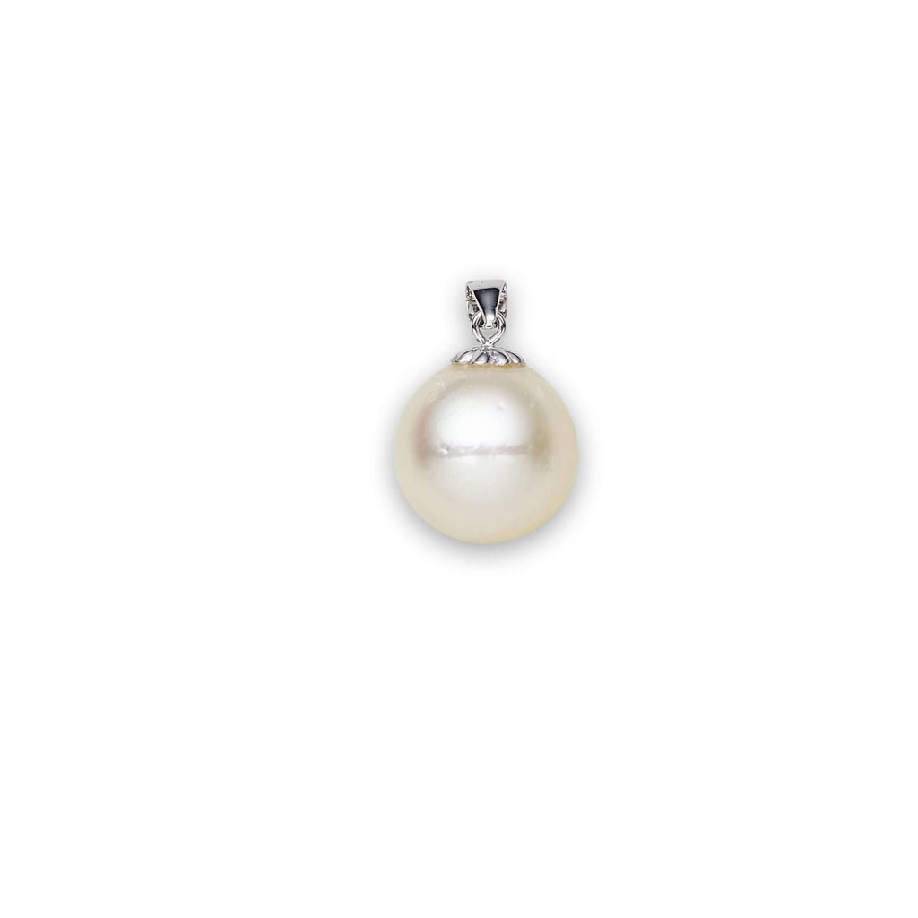 South Sea Pearl Pendants 12-13 mm in 14 CT White Gold