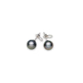Black South Sea Pearl Earrings 10-11 mm in 14 CT White Gold