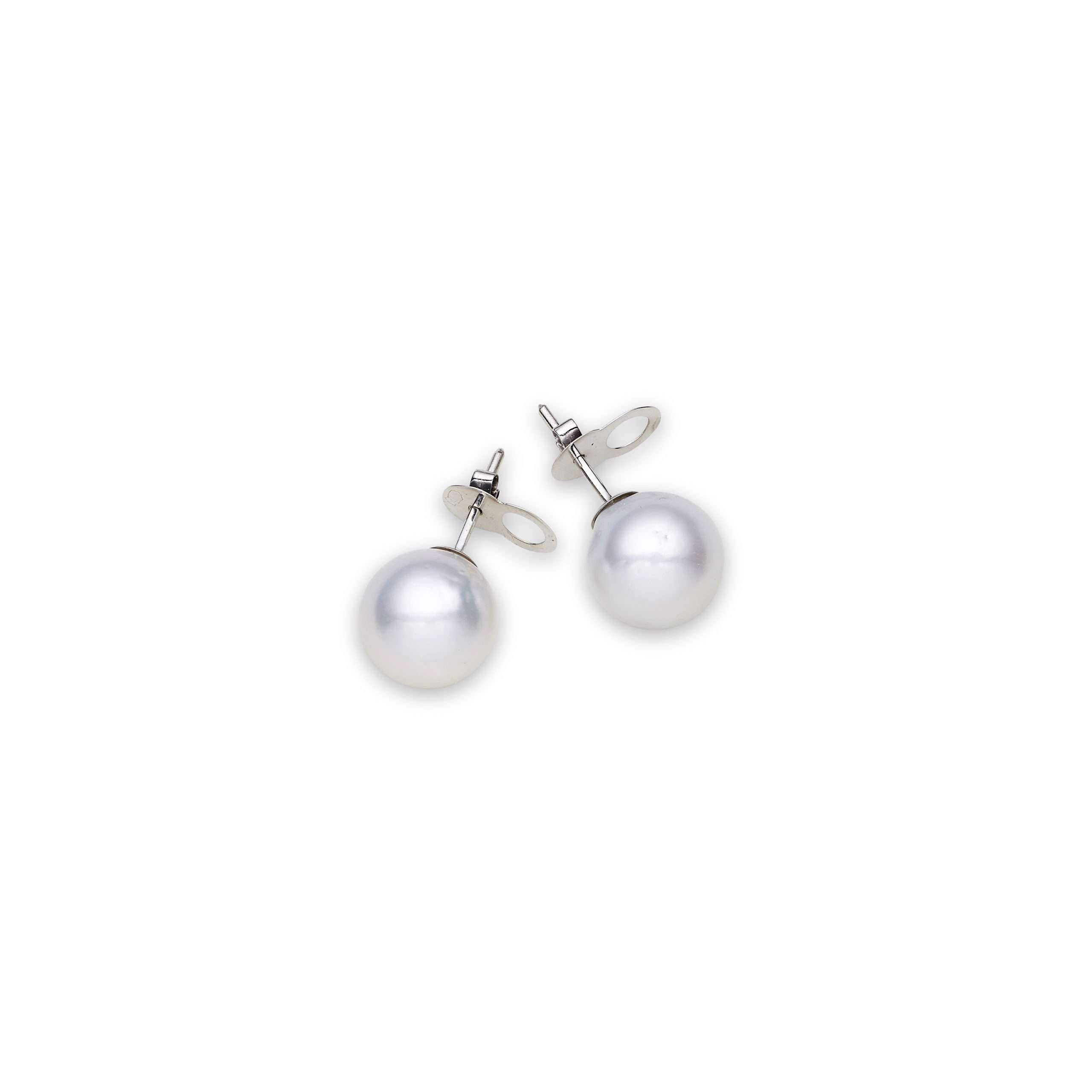 South Sea Pearl Earrings 12-13 mm in 14 CT White Gold