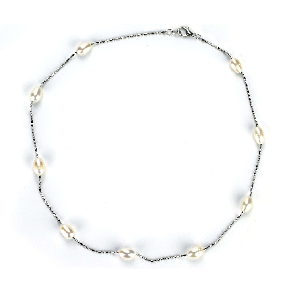 Freshwater Pearl Necklaces 8-9 mm in 925 Sterling Silver