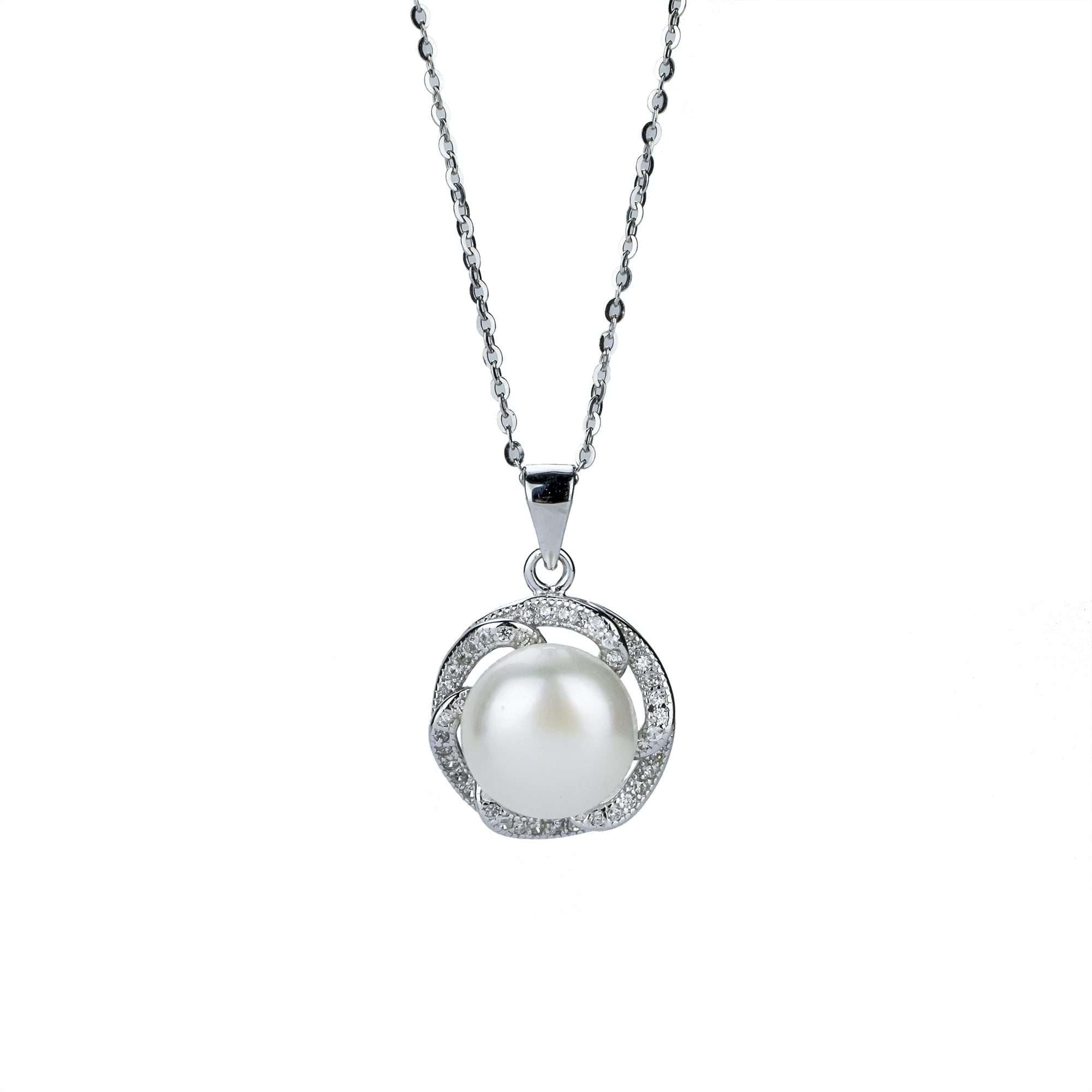 Freshwater Pearl Pendants 10.5 mm in 925 Sterling Silver