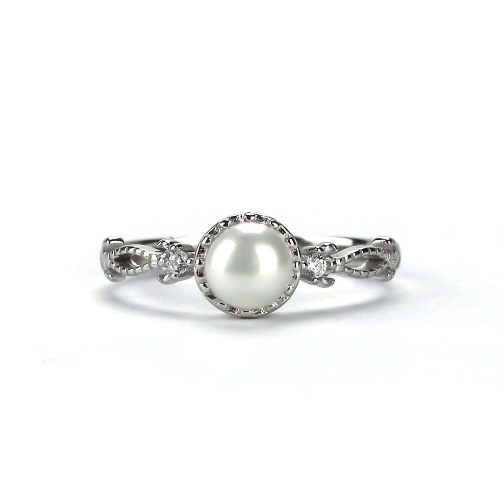 Freshwater Pearl Rings 5 MM Pearl in 925 Sterling Silver