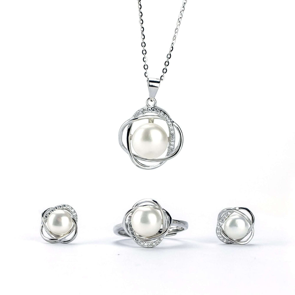 Freshwater Pearl Sets 6-9 mm in 925 Sterling Silver