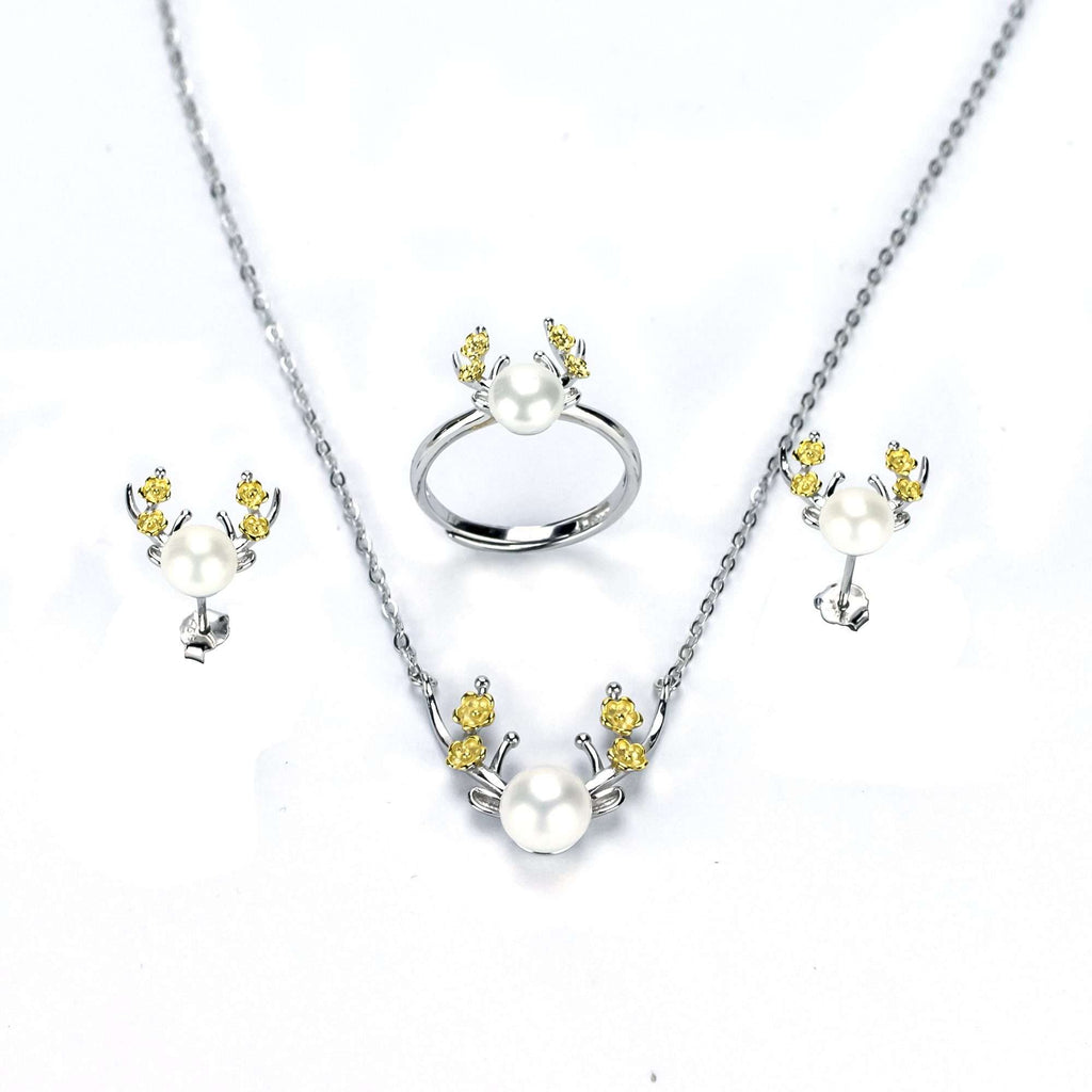 Freshwater Pearl Sets 6-8 mm in 925 Sterling Silver
