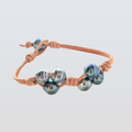 6 Tahitian Pearls 9 -11 MM Grey Undertone Broome Leather Bracelet