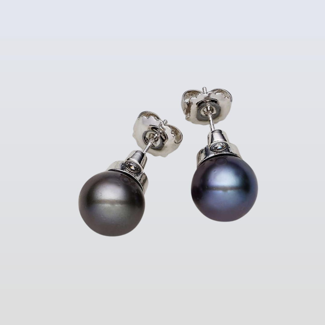 Tahitian South Sea Black Pearls Mittagong Earrings 12-13 mm AA