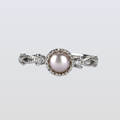 Freshwater Button Shape Purple Pearls Kensington Ring 5 mm AAAA