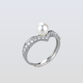 Freshwater Button Shape White Pearls Willagee Ring 7 mm AAAA