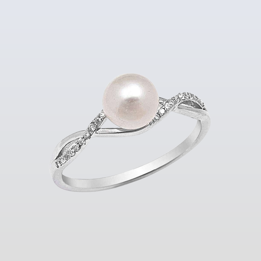 Freshwater White Pearls Venice Rings 8-9 mm AAA