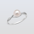 Freshwater White Pearls Venice Rings 8-9 mm AAA
