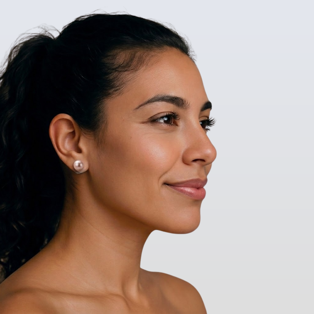 Freshwater Pink Pearl Freemantle Stud Earrings 8-9 mm AAA