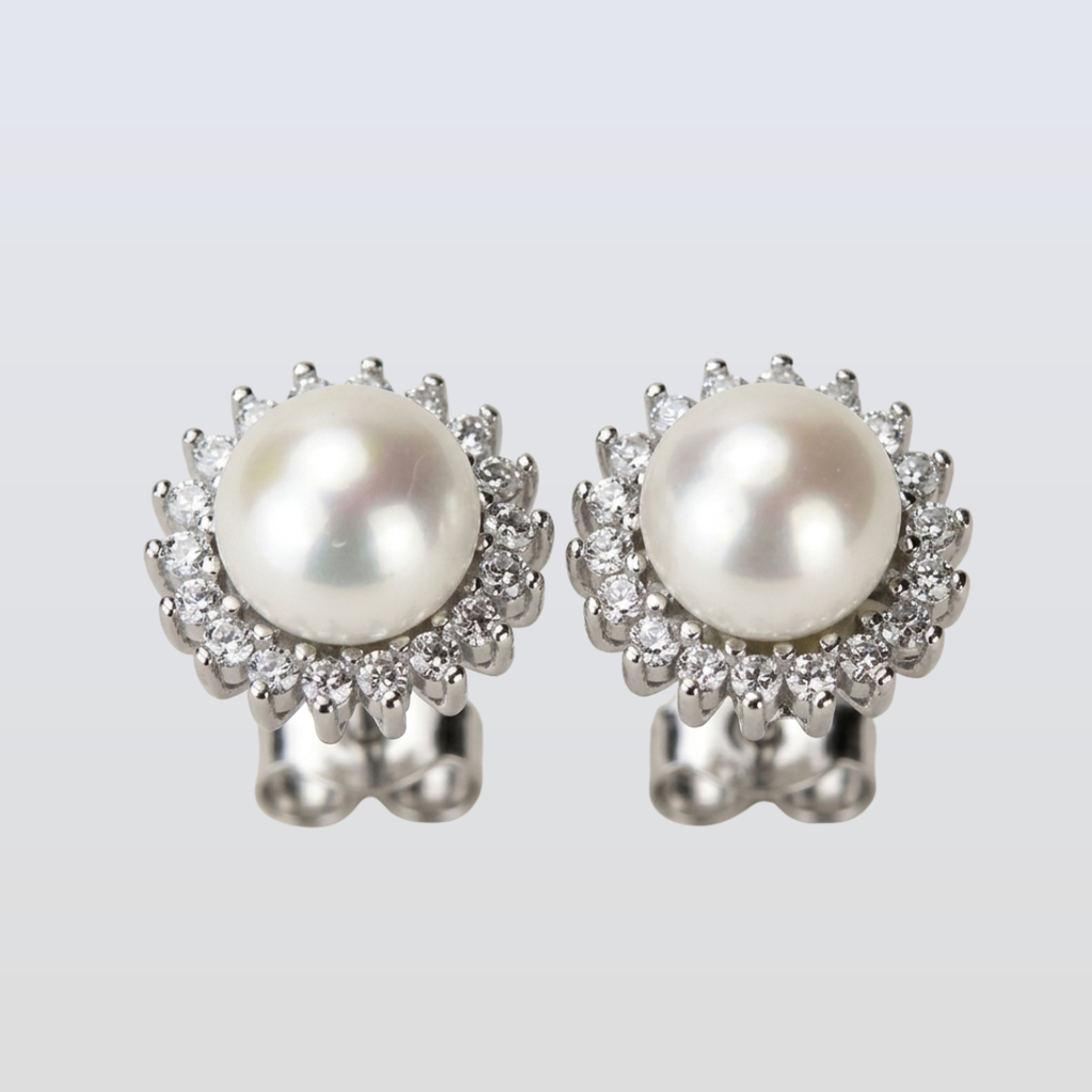 Freshwater White Pearls Hampton Earrings 8-9 mm AAA