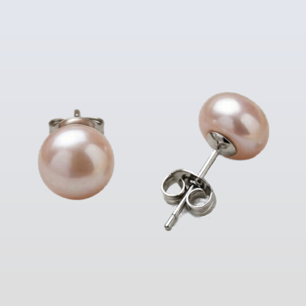 Freshwater Purple Pearls Kellyville Earrings 7-8mm AAA