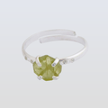 Peridot Adjustable Ring Handmade in its Natural form in 925 Silver