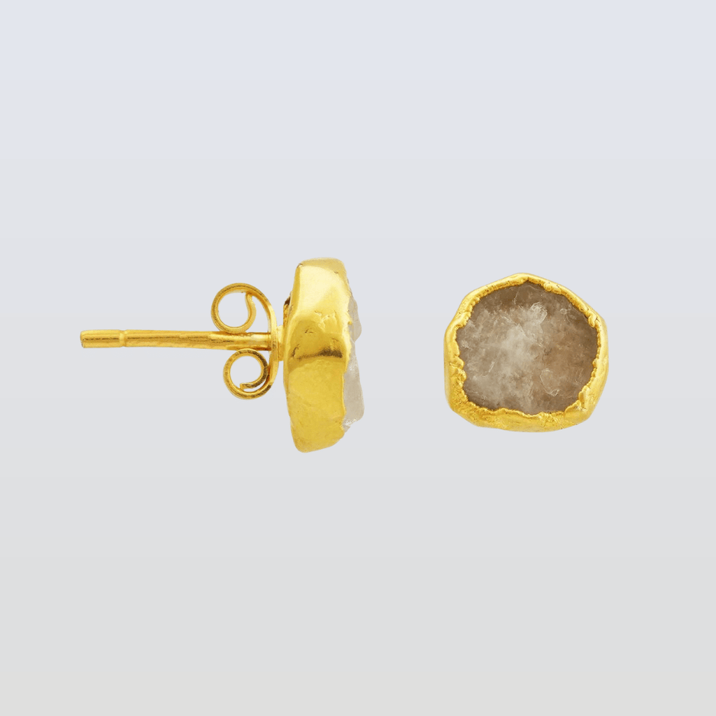 Handmade Moonstone Earrings in its Natural form Gold Plated