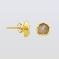 Handmade Moonstone Earrings in its Natural form Gold Plated