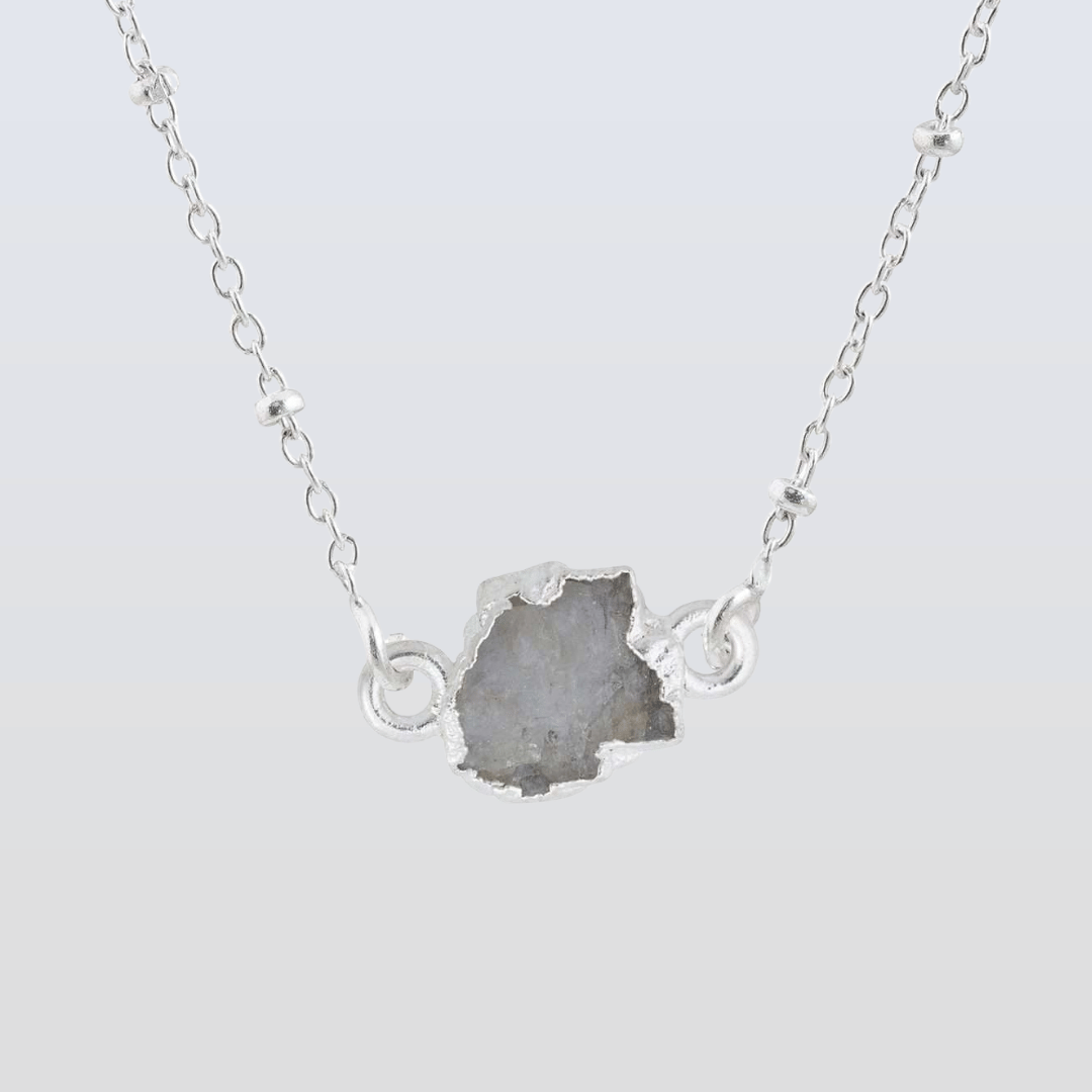 Handmade Moonstone Pendant in its Natural form in Silver 925
