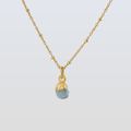 Handmade Aquamarine Pendant in its Natural form Gold Plated