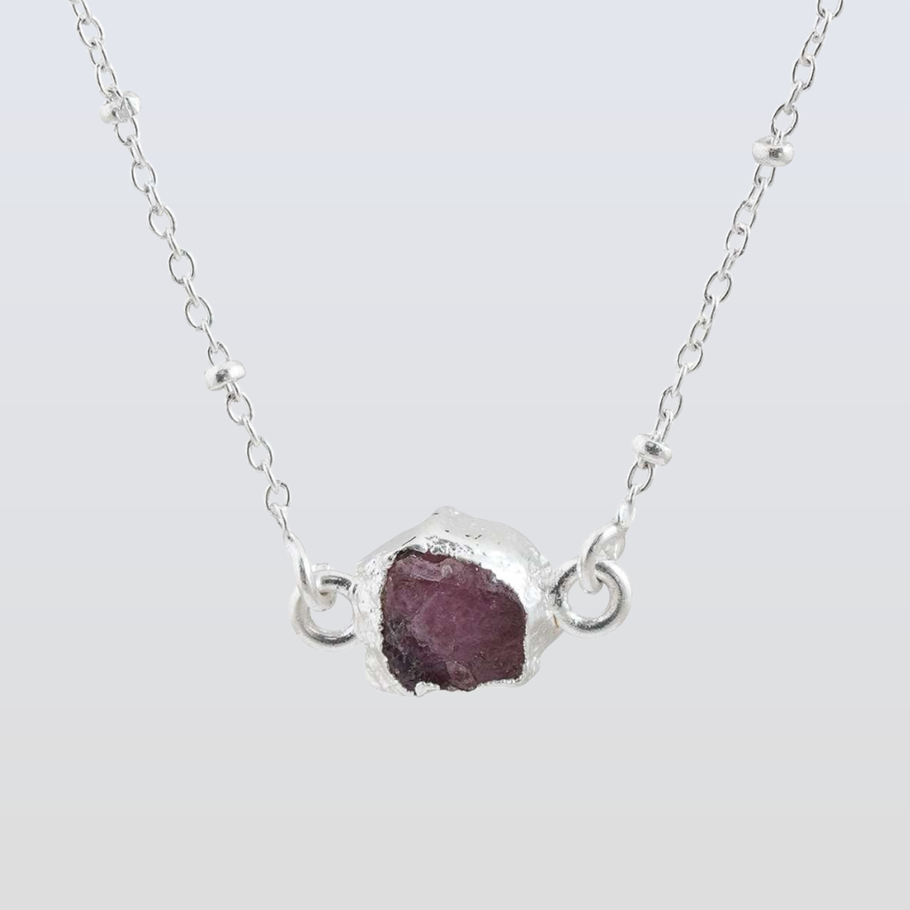 Handmade Rose Quartz Pendant in its Natural form in Silver 925