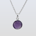 Amethyst Pendant in round shape for Men handmade in Silver 925