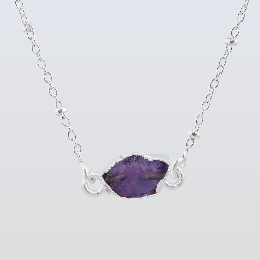 Handmade Amethyst Pendant in its Natural form in Silver 925