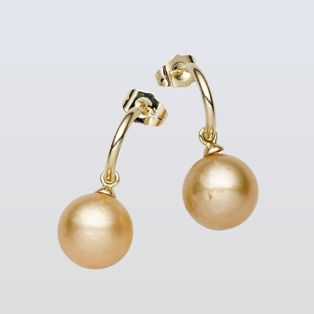 South Sea Gold Pearls Stanmore Dangling Earrings 12.5-13.5 mm AA+