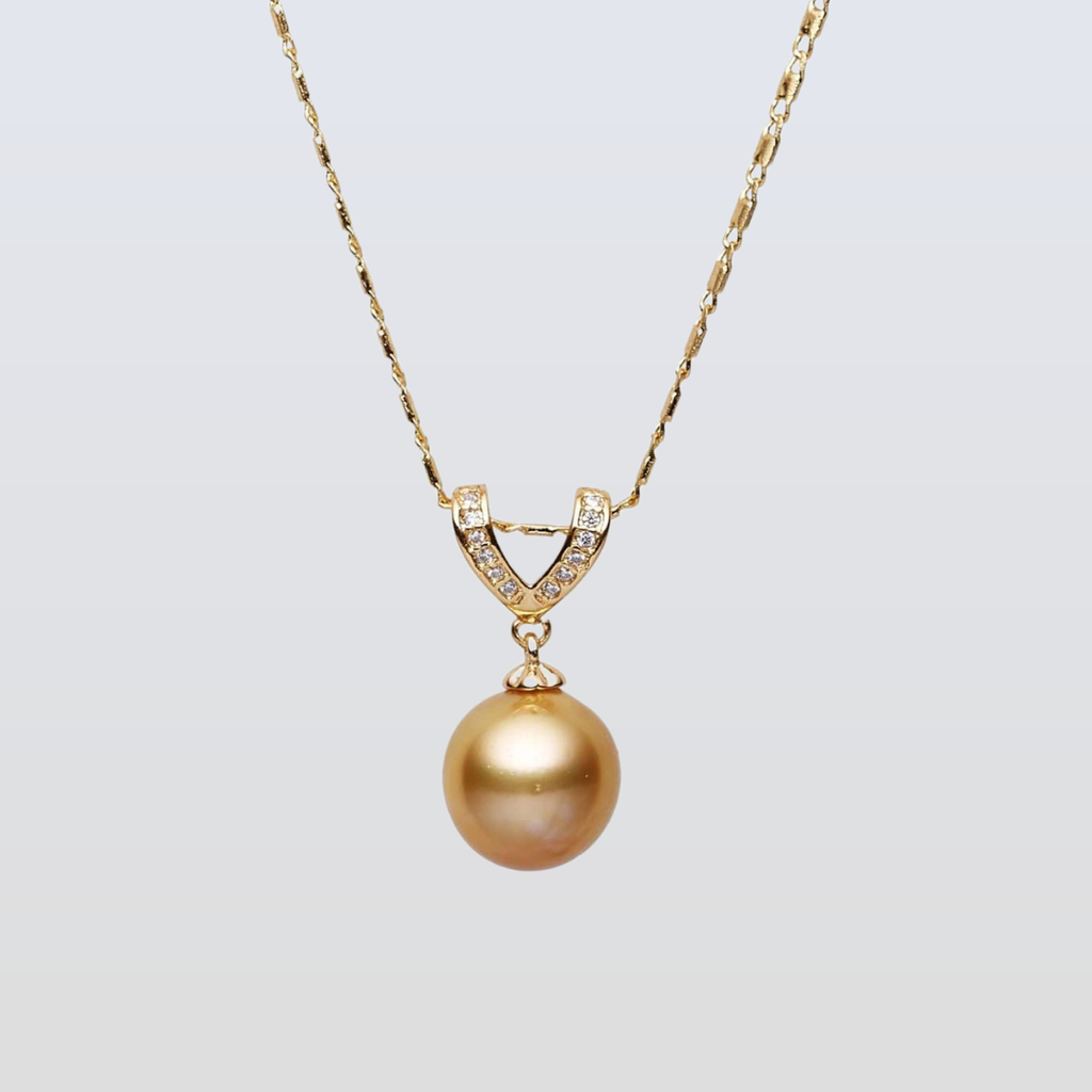 South Sea Gold Pearls Ashwood Pendant 12-13 mm AAA