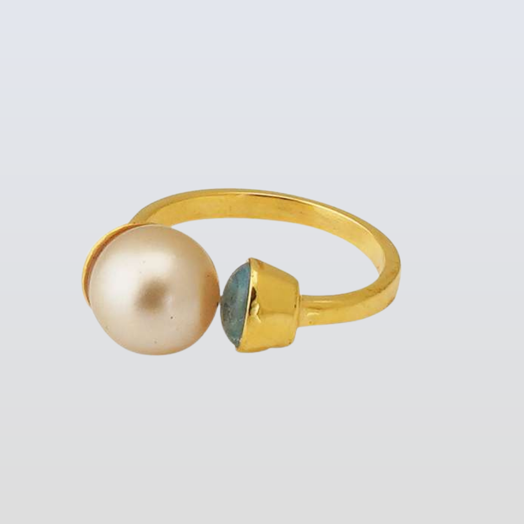 South Sea Golden Pearl 9.5-10.5 mm Size 7 Ring V