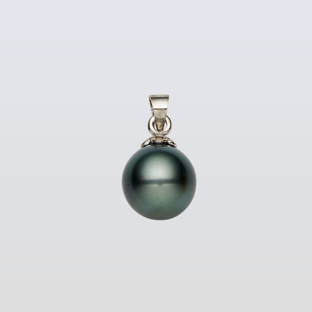 Tahitian South Sea Black Pearls Port Douglas 14ct White Gold Pendant 12-13 mm AAA