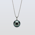 Tahitian South Sea Black Pearls in 10 CT Gold Pueu Pendant 10.5 - 11.5 MM AA