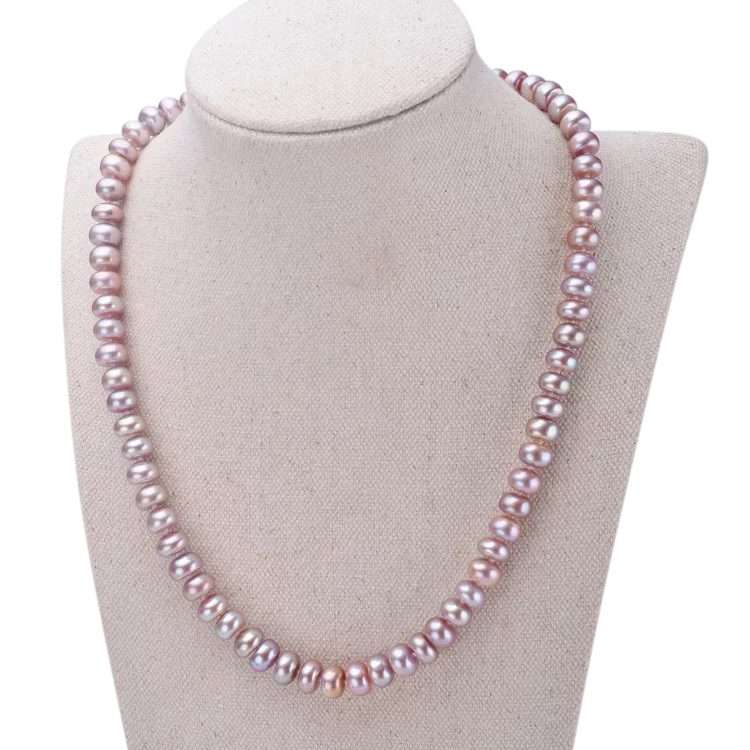 Purple Freshwater Pearl Necklaces 8-9 mm in Strand